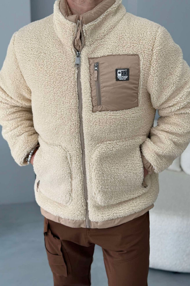 ONE COLOR PUFFER MEN JACKET CREAM/KREM - 2