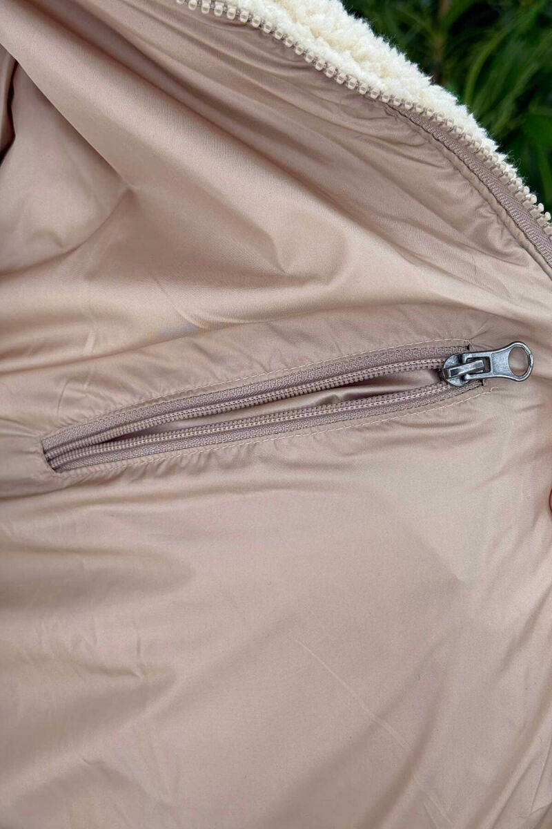 ONE COLOR PUFFER MEN JACKET CREAM/KREM - 3