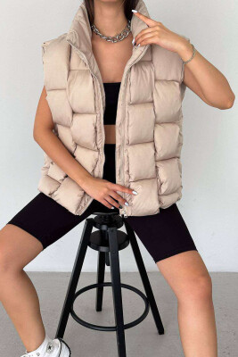 ONE COLOR PUFFER WOMEN GILET BEIGE/BEZHE 