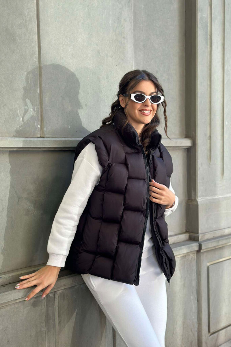 ONE COLOR PUFFER WOMEN GILET BLACK/ E ZEZE - 2