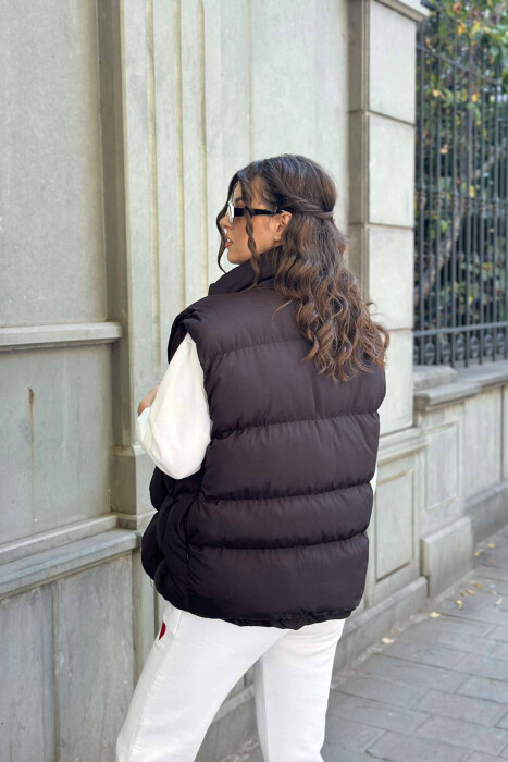 ONE COLOR PUFFER WOMEN GILET BLACK/ E ZEZE - 7