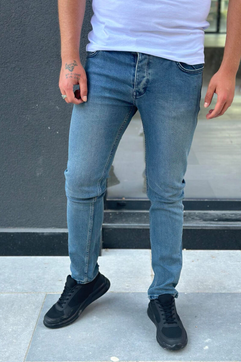 ONE COLOR REGULAR MEN JEANS LIGHTBLUE/BZ - 2