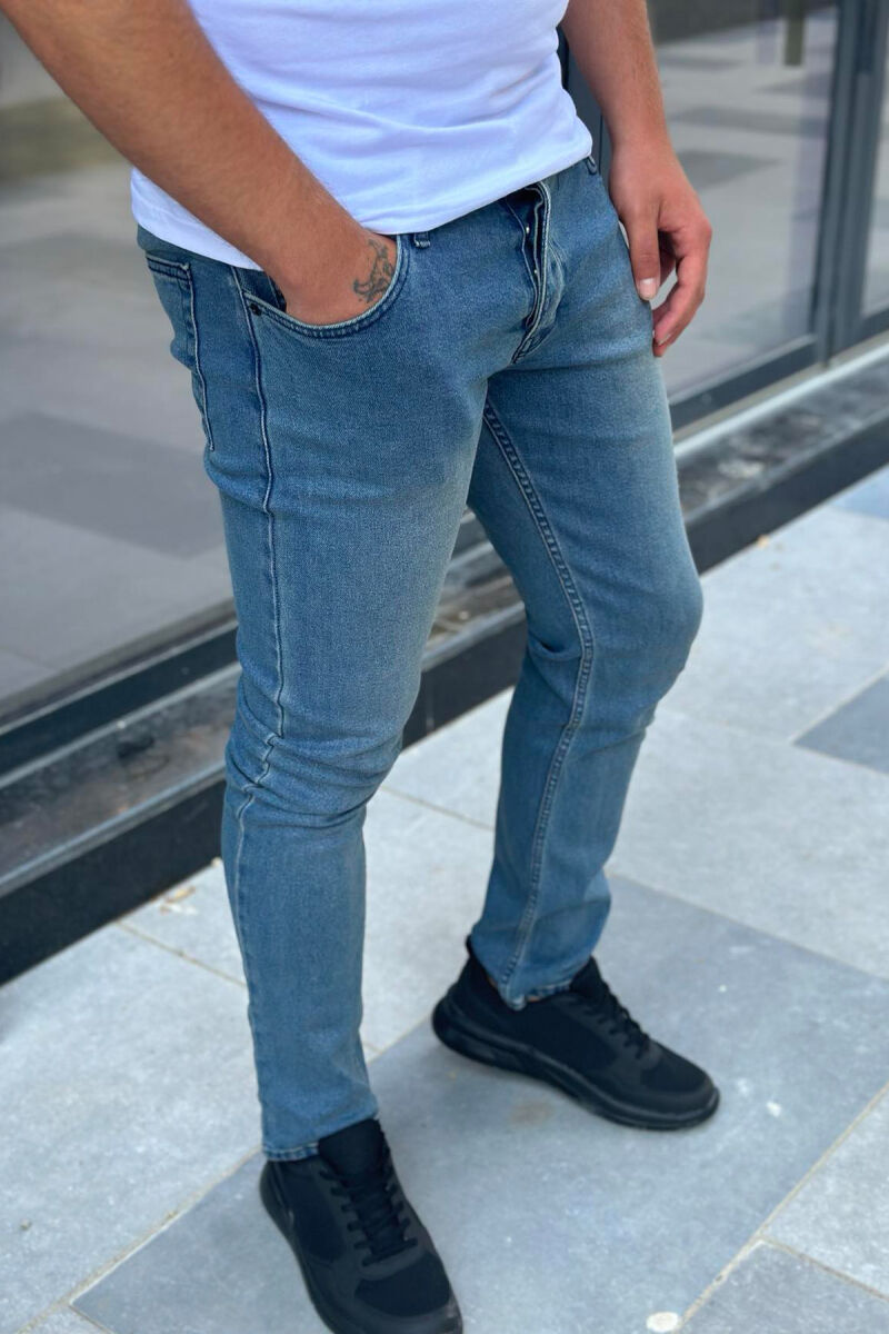 ONE COLOR REGULAR MEN JEANS LIGHTBLUE/BZ - 3