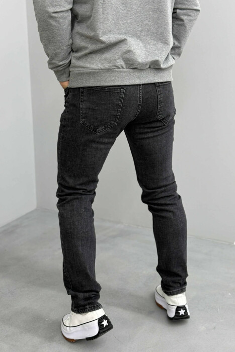ONE COLOR REGULAR SIMPLE MEN JEANS DARK GREY/GEE - 4