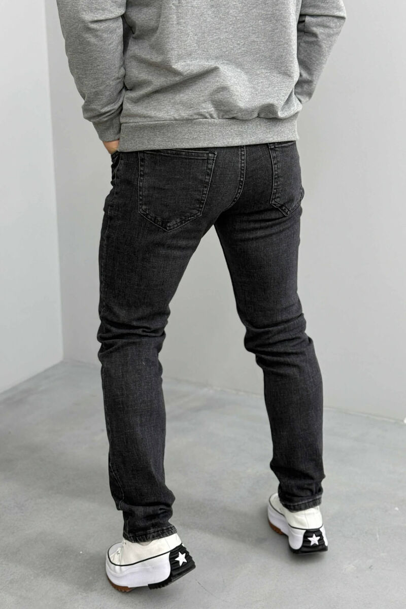 ONE COLOR REGULAR SIMPLE MEN JEANS DARK GREY/GEE - 4
