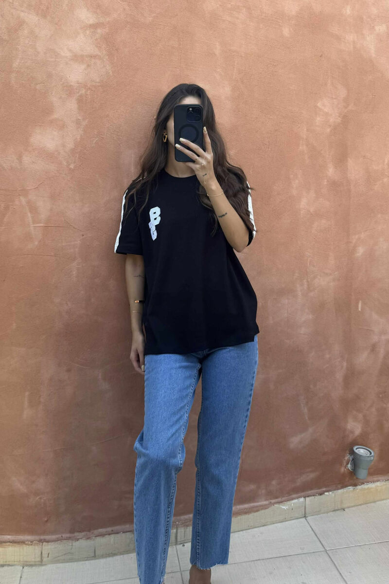 ONE COLOR ROUND NECK 95 FRONT LOGO WOMEN T-SHIRT BLACK/ E ZEZE - 1