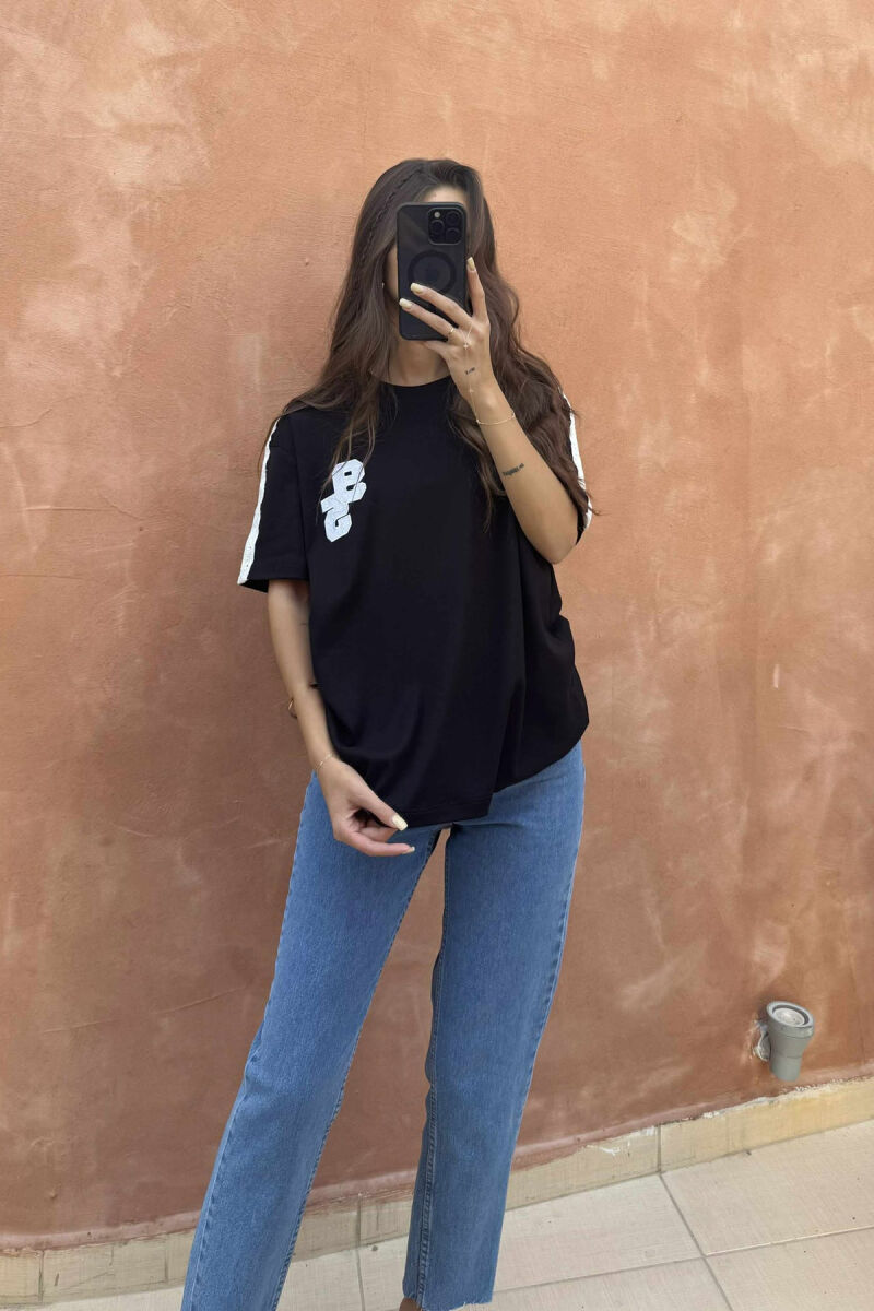ONE COLOR ROUND NECK 95 FRONT LOGO WOMEN T-SHIRT BLACK/ E ZEZE - 5