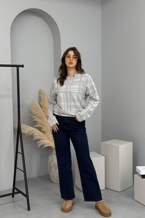 TRIKO NJËNGJYRËSHE ME JAKË TË RRUMBULLAKËT PËR FEMRA NË NGJYRËN GRI - KLAUDIO FASHION