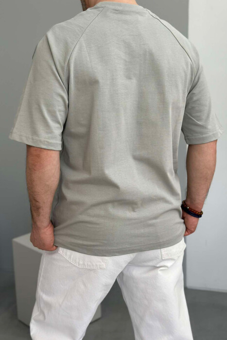 ONE COLOR ROUND NECK MEN T-SHIRT GREY/GRI - 2