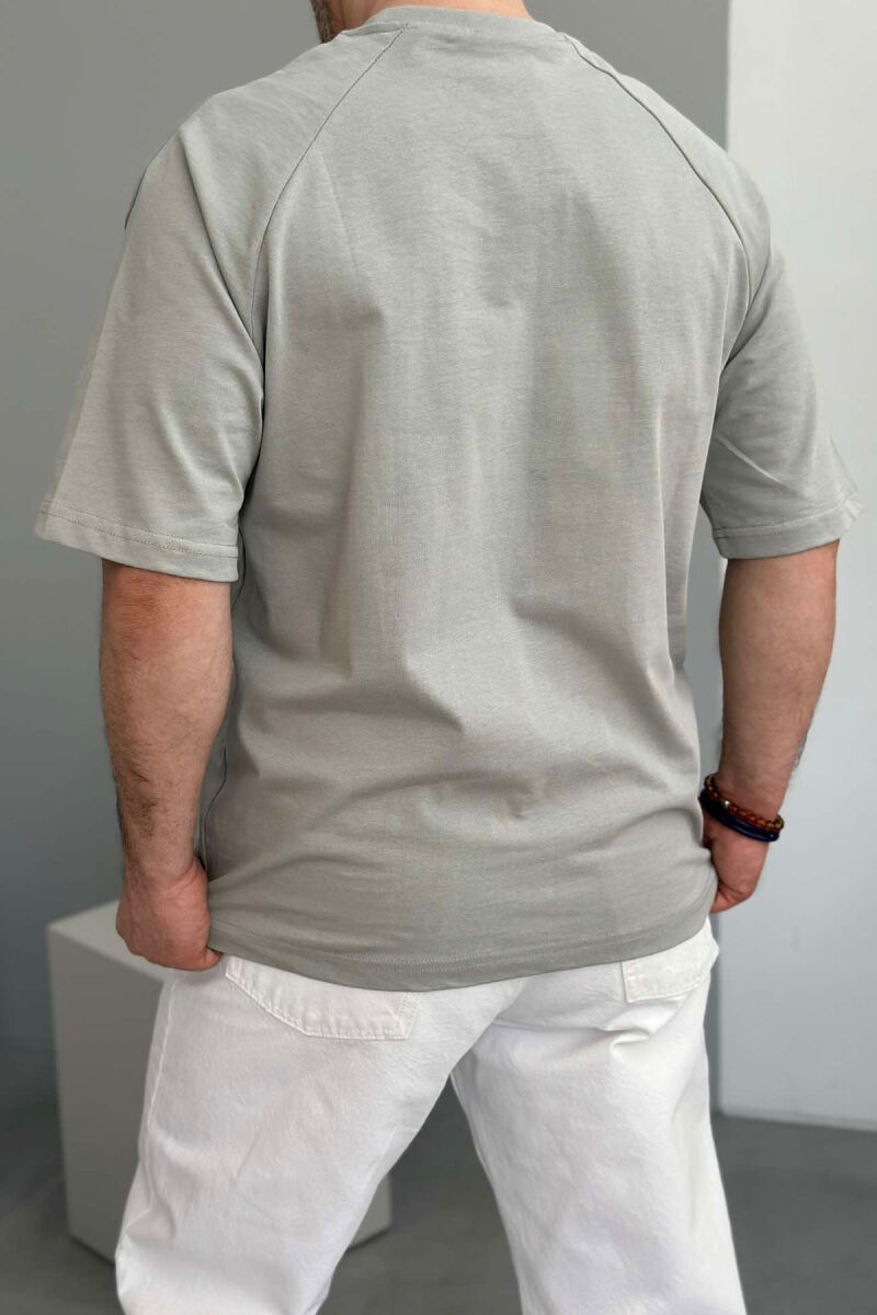 ONE COLOR ROUND NECK MEN T-SHIRT GREY/GRI - 2