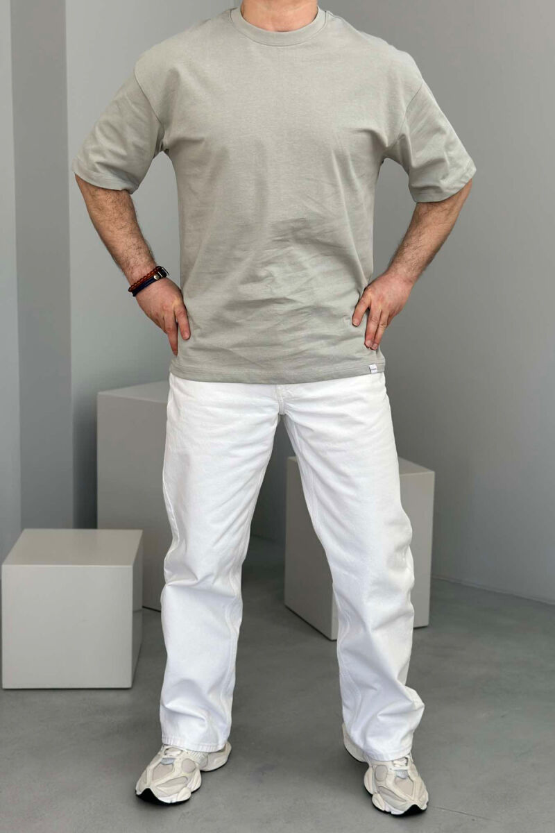ONE COLOR ROUND NECK MEN T-SHIRT GREY/GRI - 3