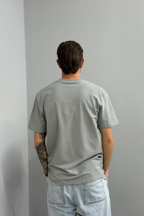 ONE COLOR ROUND NECK MEN T-SHIRT GREY/GRI - 2
