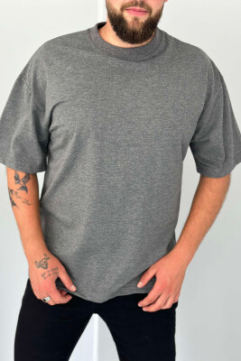 ONE COLOR ROUND NECK MEN T-SHIRT GREY/GRI 