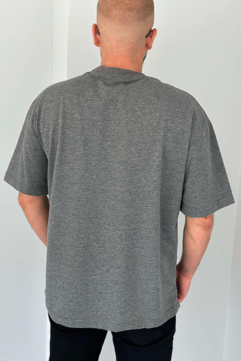 ONE COLOR ROUND NECK MEN T-SHIRT GREY/GRI - 3