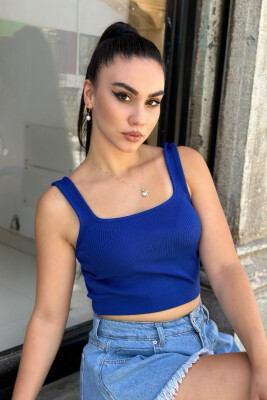 ONE COLOR ROUND NECK WOMAN TOP BLUE/BLU - 3