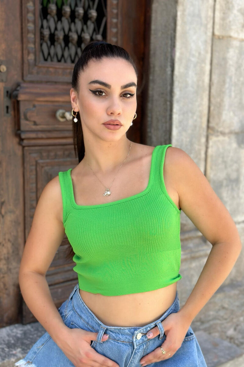 ONE COLOR ROUND NECK WOMAN TOP LIGHT GREEN/JEZB - 1