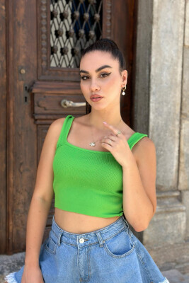 ONE COLOR ROUND NECK WOMAN TOP LIGHT GREEN/JEZB - 2