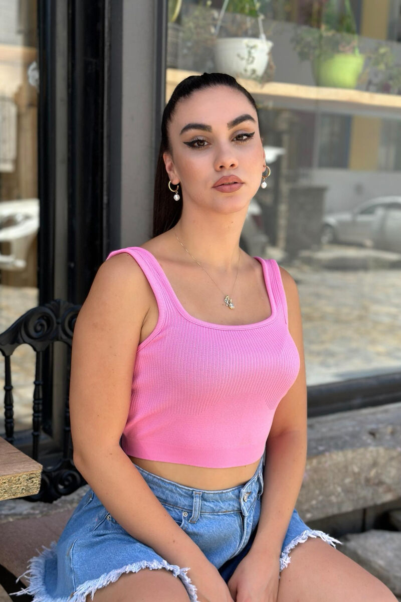 ONE COLOR ROUND NECK WOMAN TOP PINK/ROZE - 3