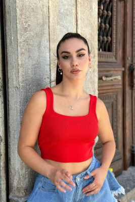 ONE COLOR ROUND NECK WOMAN TOP RED/E KUQE 