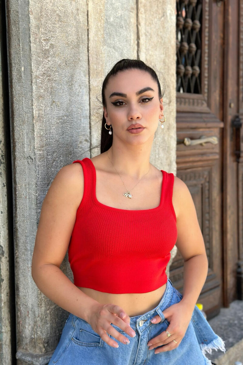 ONE COLOR ROUND NECK WOMAN TOP RED/E KUQE - 1