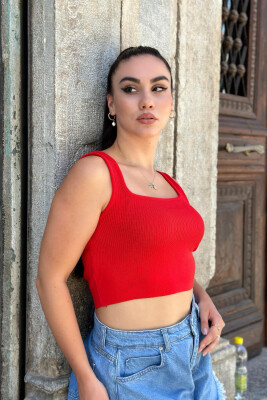 ONE COLOR ROUND NECK WOMAN TOP RED/E KUQE - 3