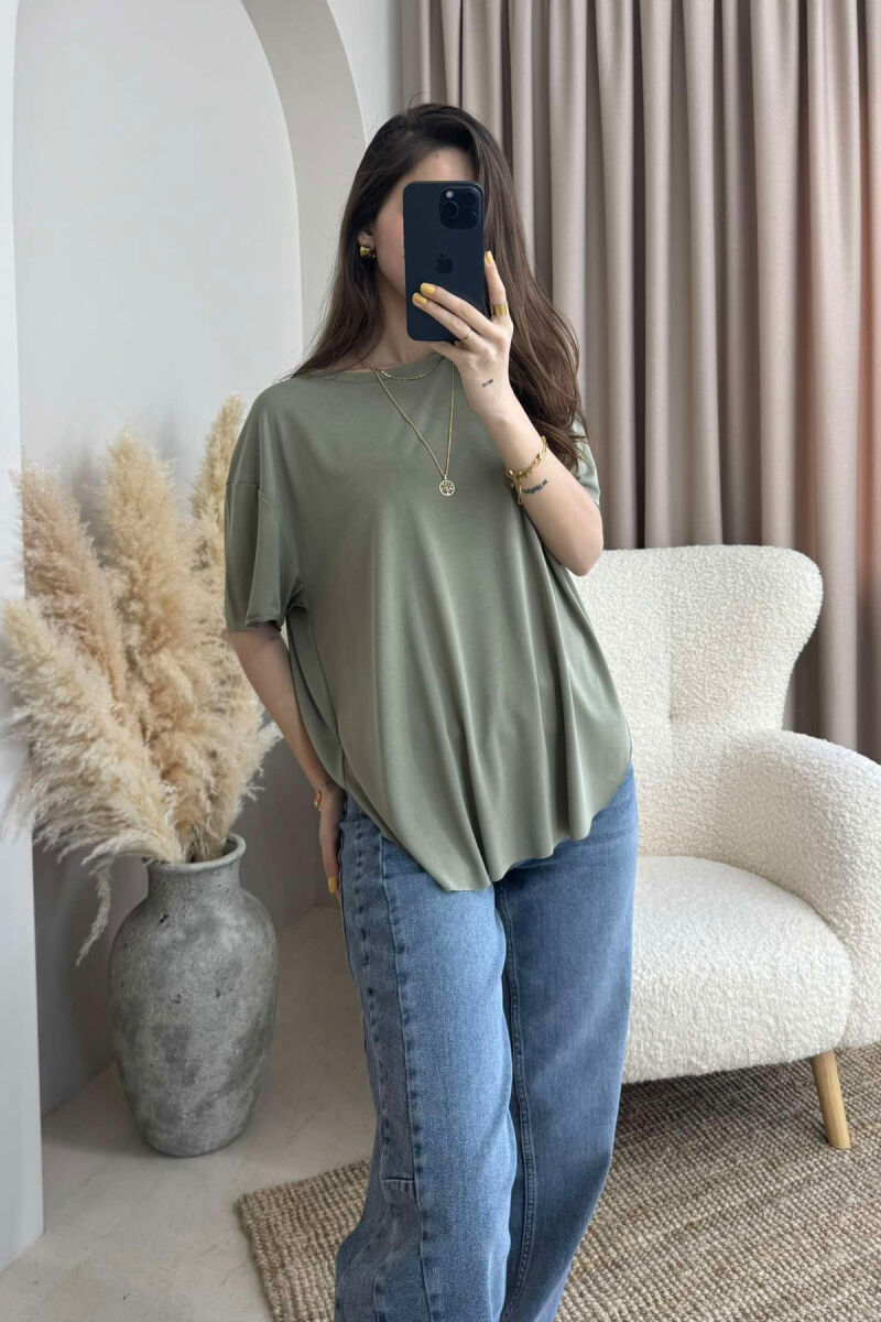 ONE COLOR ROUND NECK WOMEN T-SHIRT MINT/MENTE - 2