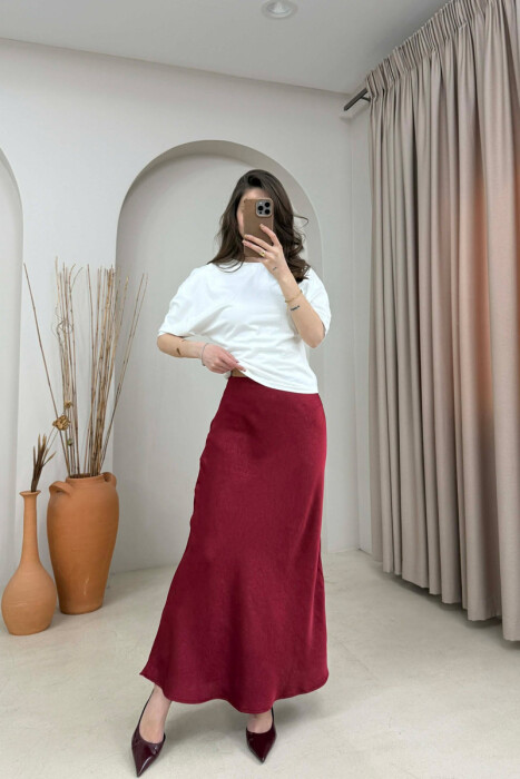 ONE COLOR WOMAN SKIRT BURGUNDY/VISHNJE - 6