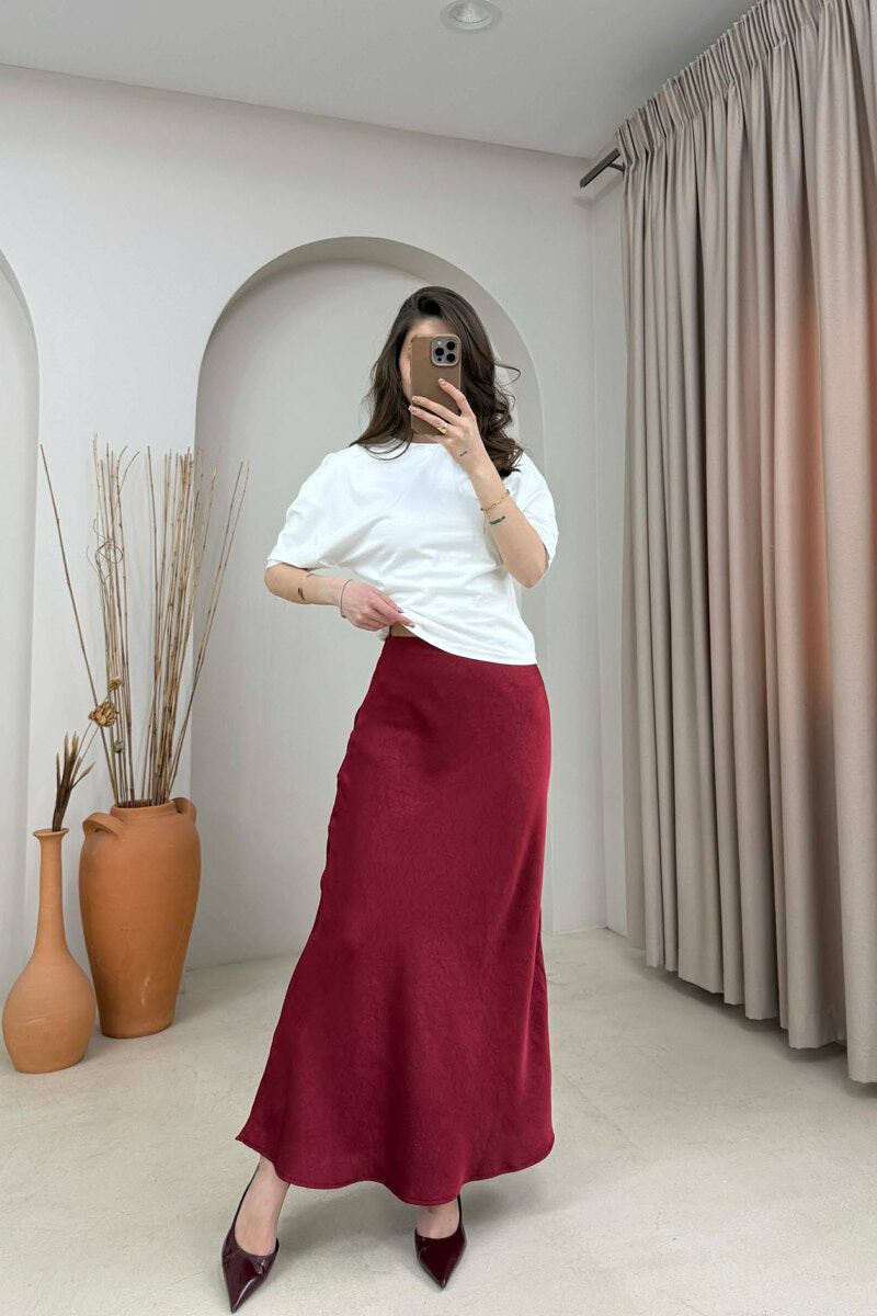 ONE COLOR WOMAN SKIRT BURGUNDY/VISHNJE - 6