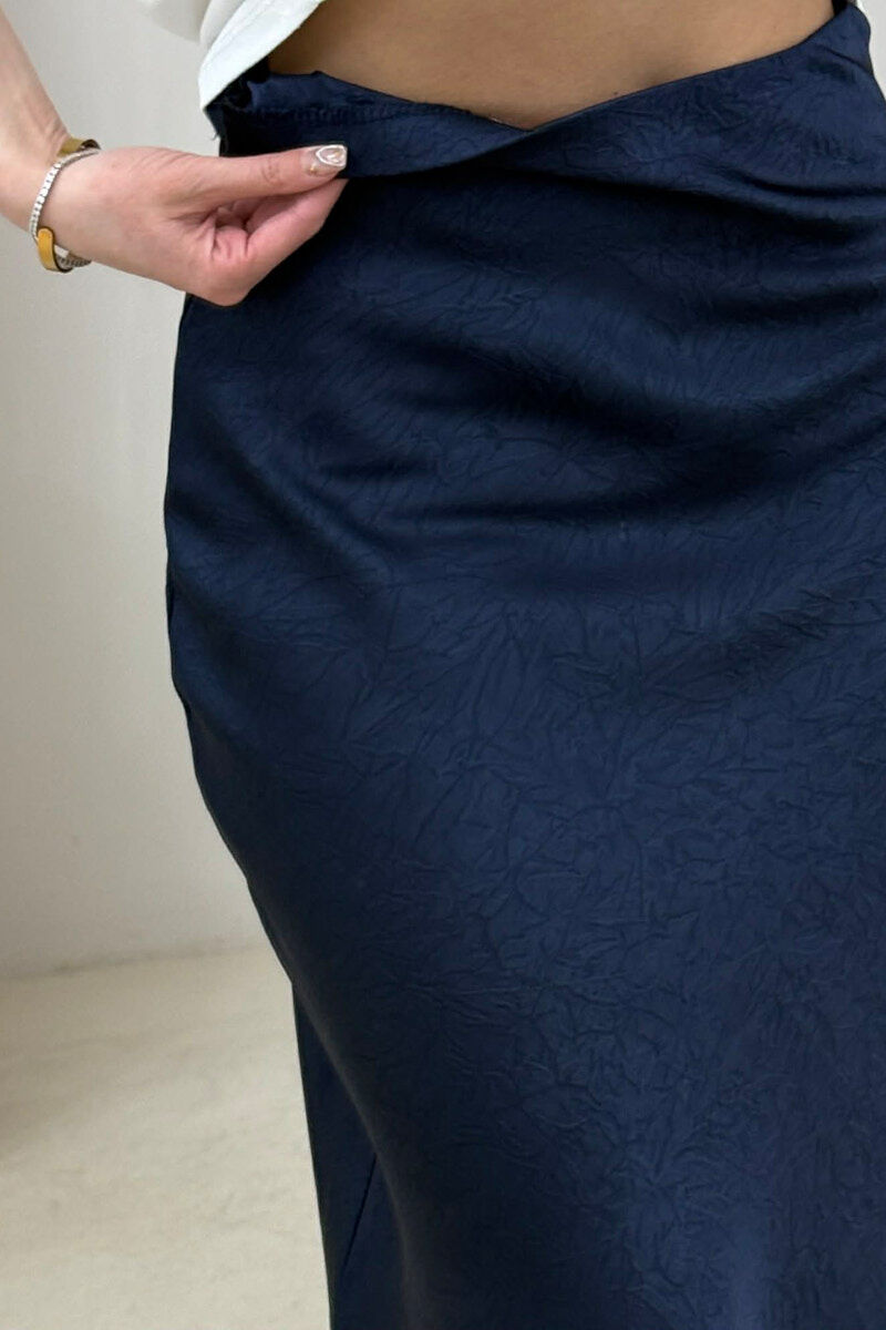 ONE COLOR WOMAN SKIRT DARK BLUE/BEE - 7