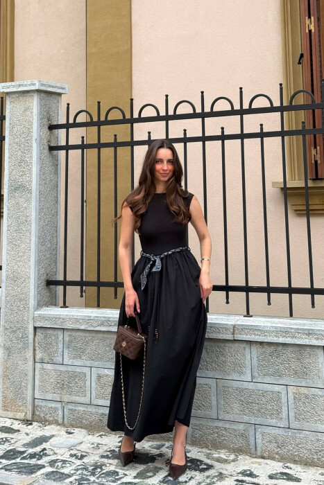 FUSTAN ME DETAJ SHALLI PER FEMRA NE NGJYRE TE ZEZE - KLAUDIO FASHION