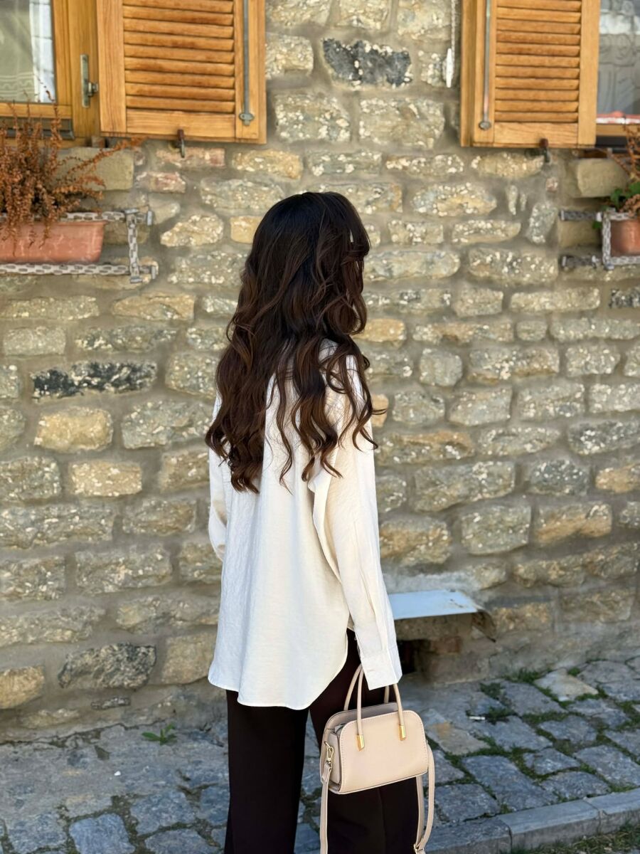 ONE COLOR SCARF DETAIL WOMAN SHIRT BEIGE/BEZHE - 6