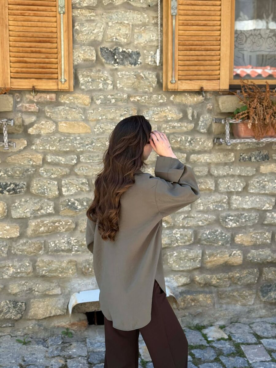 ONE COLOR SCARF DETAIL WOMAN SHIRT GREEN/JESHILE - 4