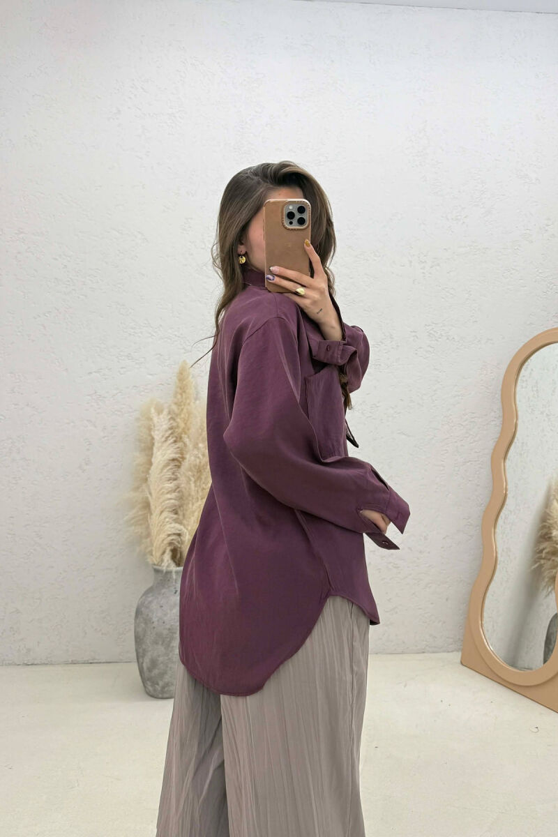 ONE COLOR SCARF DETAIL WOMAN SHIRT PURPLE/LEJLA - 2