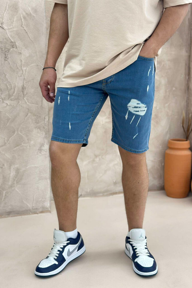 ONE COLOR SCRATCHES MEN SHORT PANTS BLUE/BLU - 3