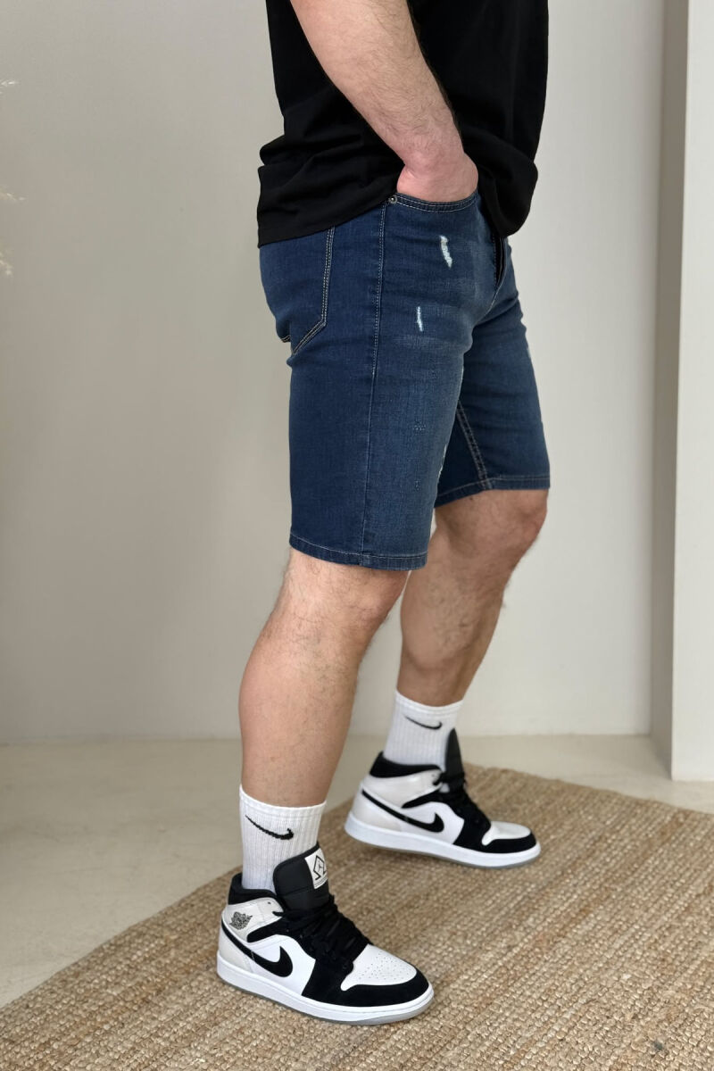 ONE COLOR SCRATCHES MEN SHORT PANTS DARK BLUE/BEE - 3