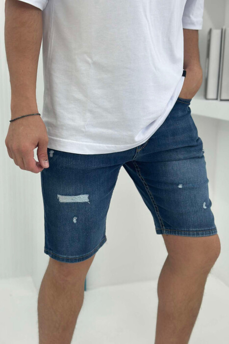 ONE COLOR SCRATCHES MEN SHORT PANTS DARK BLUE/BEE - 2