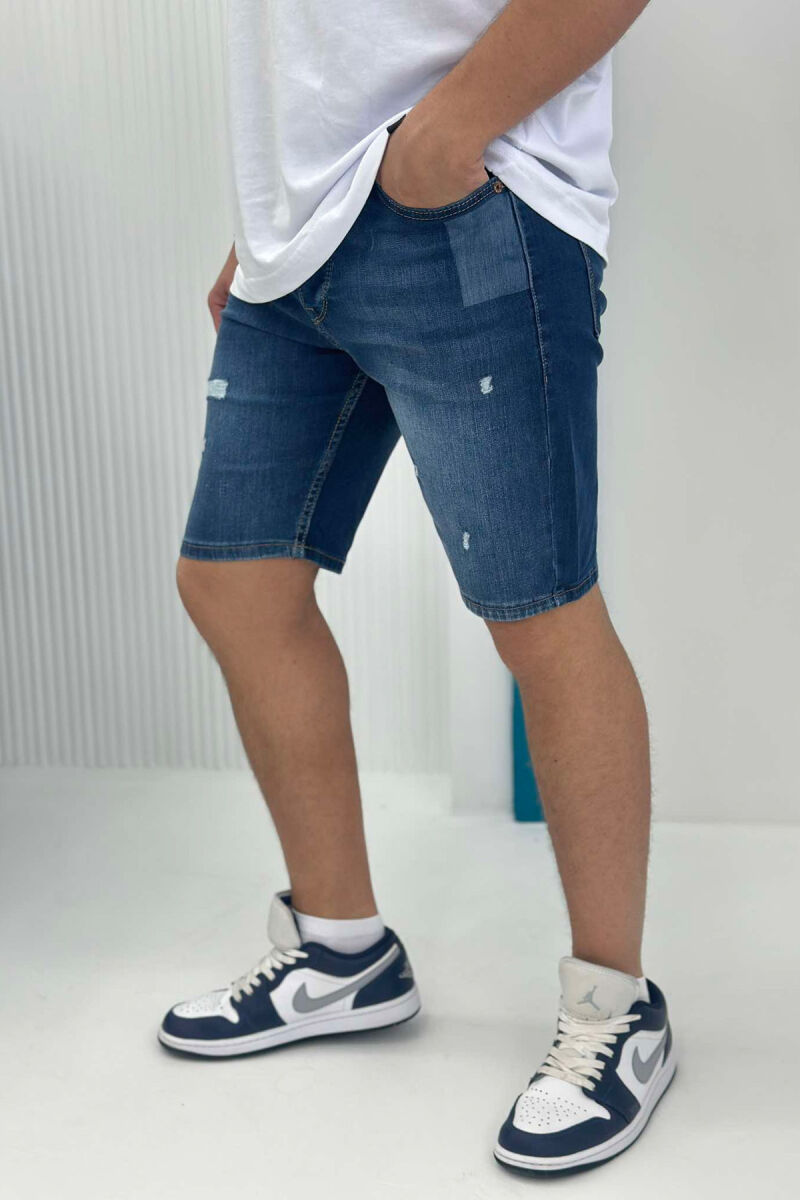 ONE COLOR SCRATCHES MEN SHORT PANTS DARK BLUE/BEE - 3