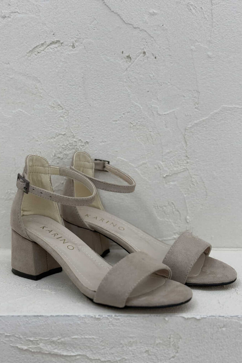 ONE COLOR SEMI HEEL WOMEN SANDALS BEIGE/BEZHE - 4