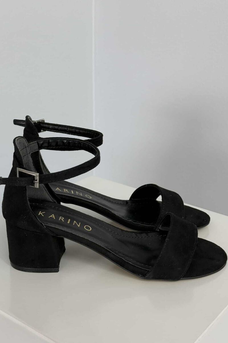 ONE COLOR SEMI HEEL WOMEN SANDALS BLACK/ E ZEZE - 2