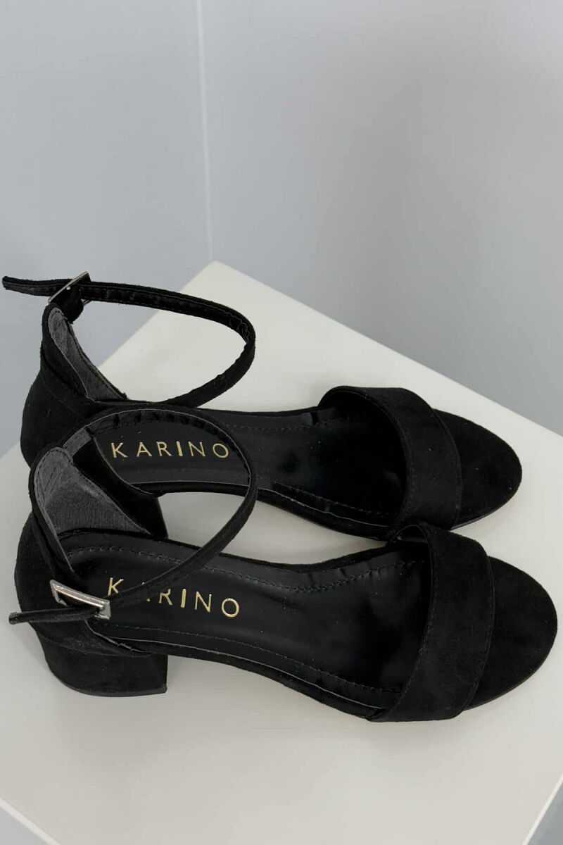 ONE COLOR SEMI HEEL WOMEN SANDALS BLACK/ E ZEZE - 3