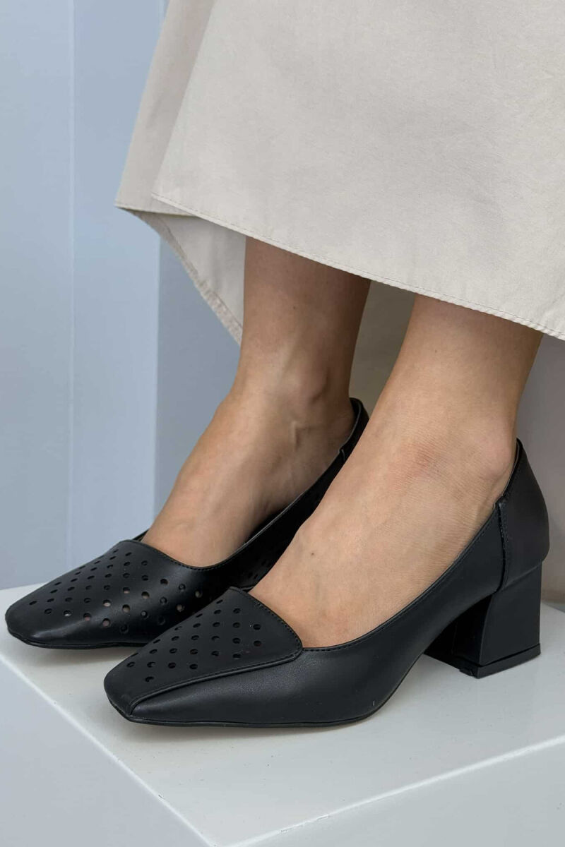 ONE COLOR SEMI HEEL WOMEN SHOES BLACK/ E ZEZE - 2