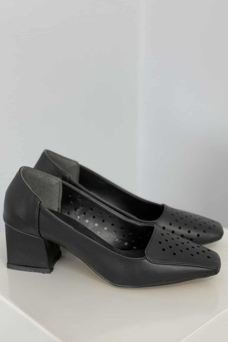 ONE COLOR SEMI HEEL WOMEN SHOES BLACK/ E ZEZE - 4