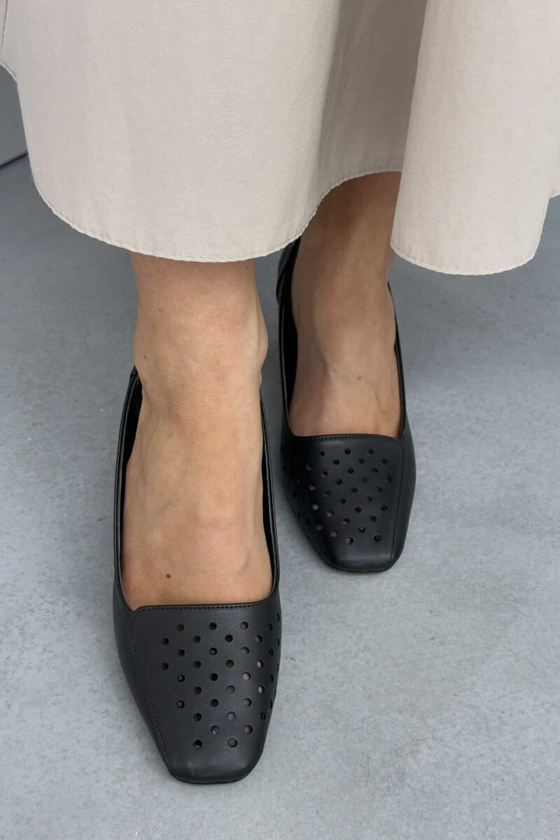 ONE COLOR SEMI HEEL WOMEN SHOES BLACK/ E ZEZE - 5