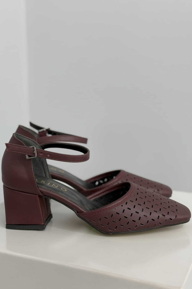 ONE COLOR SEMI HEEL WOMEN SHOES BURGUNDY/VISHNJE - 6