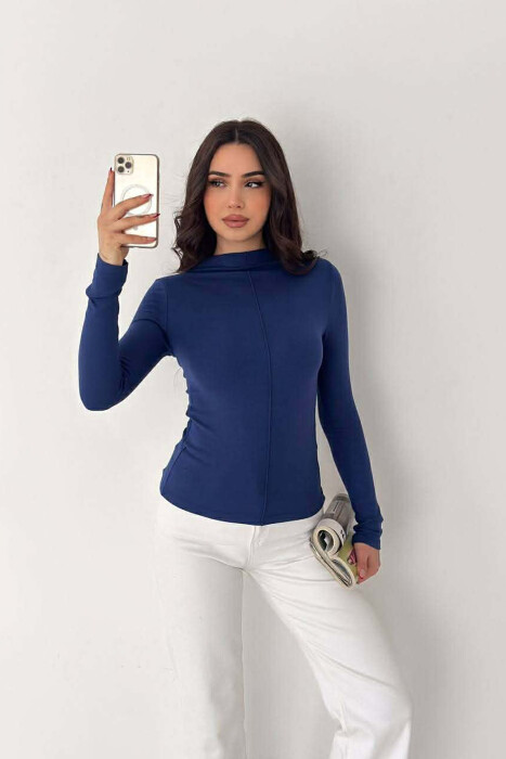 BLUZE ME JAKE GJYSEM GOLF PER FEMRA NE NGJYRE BLU - KLAUDIO FASHION