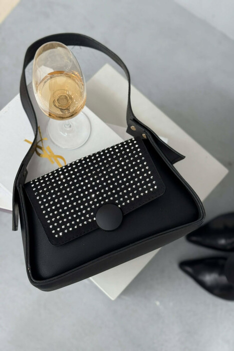 ONE COLOR SHINNY DETAILS WOMEN BAG BLACK/ E ZEZE 