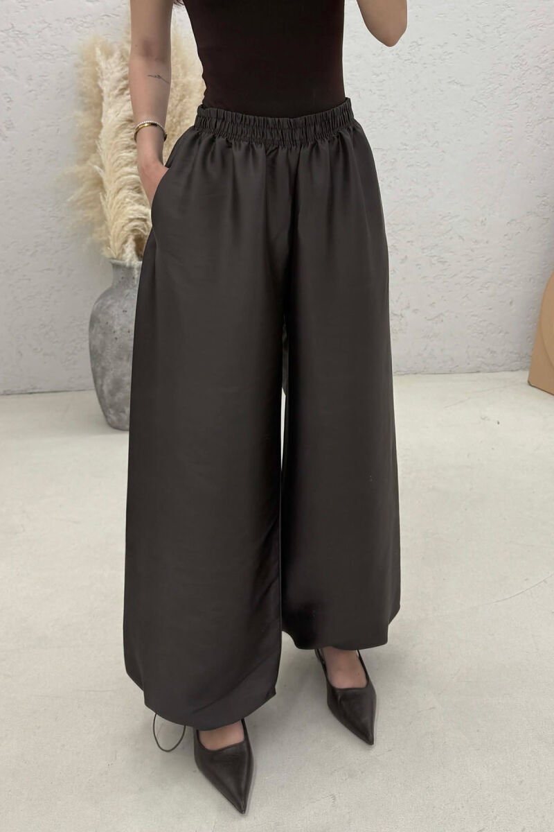 ONE COLOR SHINY BALLON WOMAN TROUSERS DARK GREEN/JEE - 2