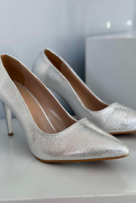 ONE COLOR SHINY WOMEN HEELS LIGHT GREY/GZ 