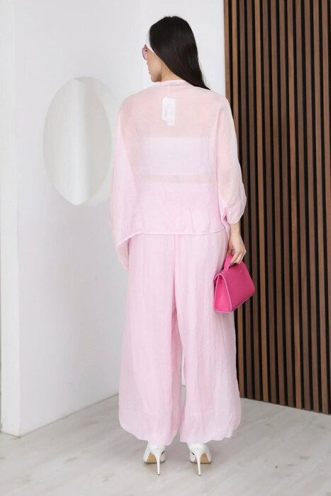 ONE COLOR SHIRT + BALLON TROUSERS WOMAN SET PINK/ROZE - 2