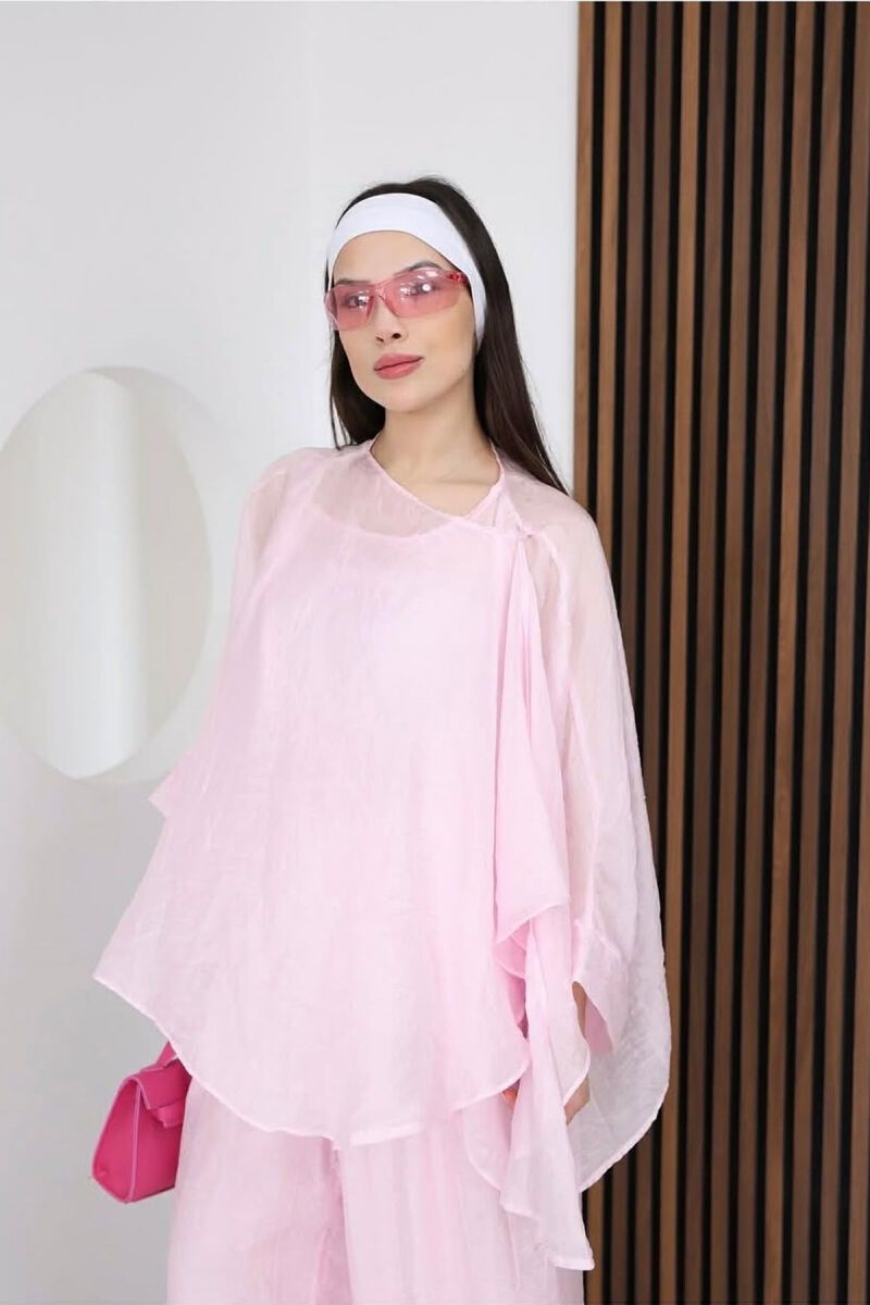ONE COLOR SHIRT + BALLON TROUSERS WOMAN SET PINK/ROZE - 3